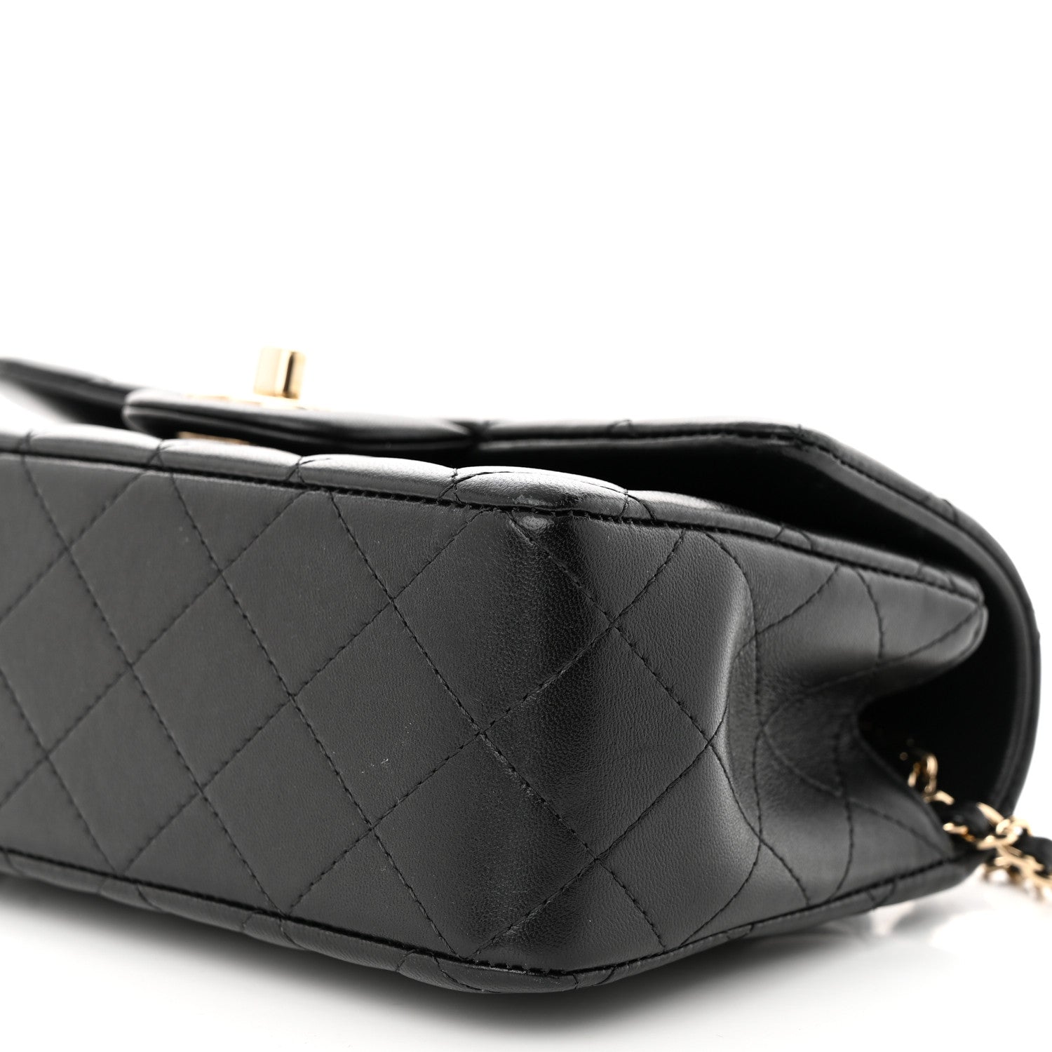 Chanel Lambskin Quilted Mini Top Handle Rectangular Flap Black 10 of 11