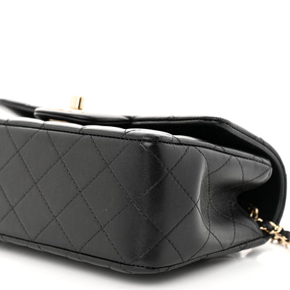 Chanel Lambskin Quilted Mini Top Handle Rectangular Flap Black 10 of 11