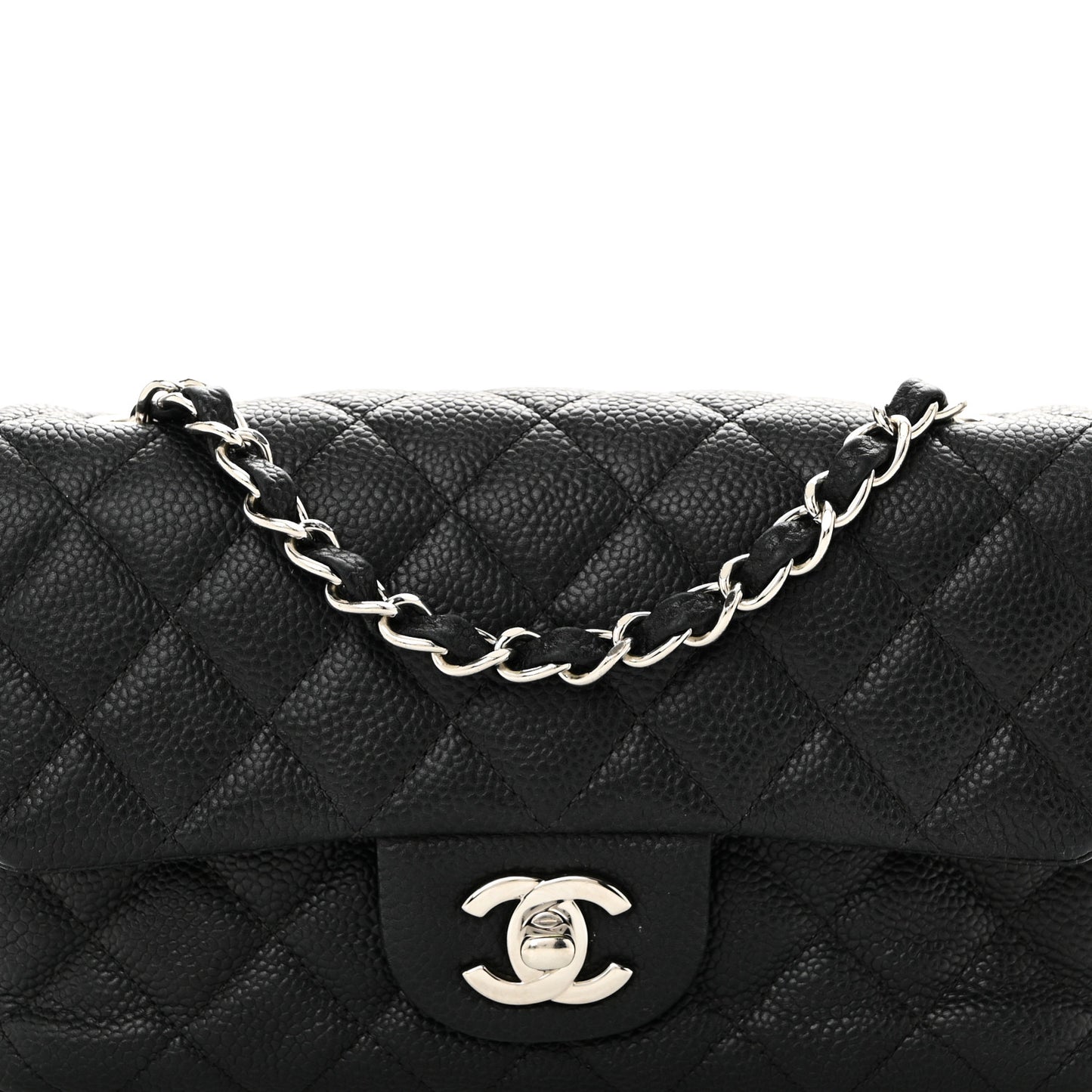 Caviar Quilted Mini Rectangular Flap Black