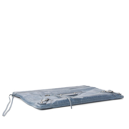 Balenciaga Agneau Classic Hardware Zip Clutch Bleu Jean 4 of 12