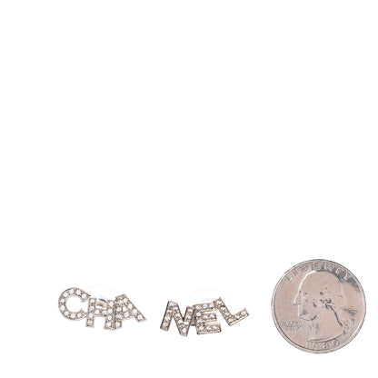 Chanel Crystal Pearl Signature Stud Earrings Gold 2 of 3