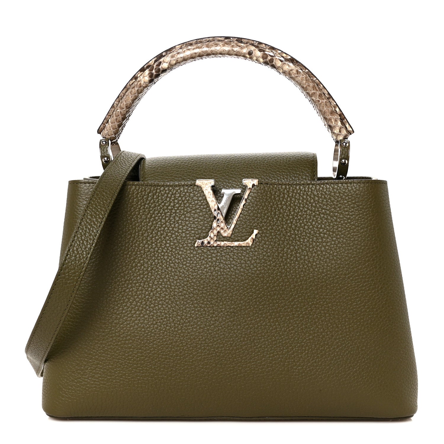 Louis Vuitton Taurillon Snakeskin Capucines BB Emerald 1 of 9