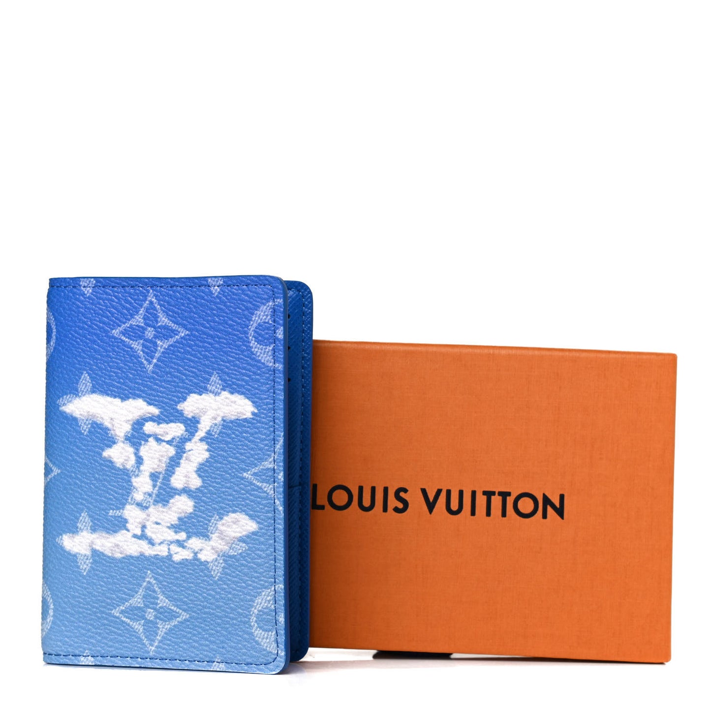 Monogram Clouds Pocket Organizer Blue