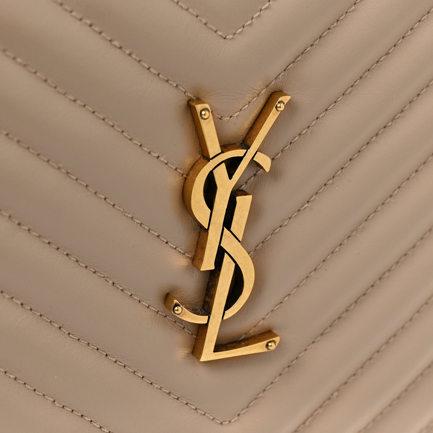 Saint Laurent Calfskin Matelasse Monogram Lou Camera Bag Dark Beige 11 of 12
