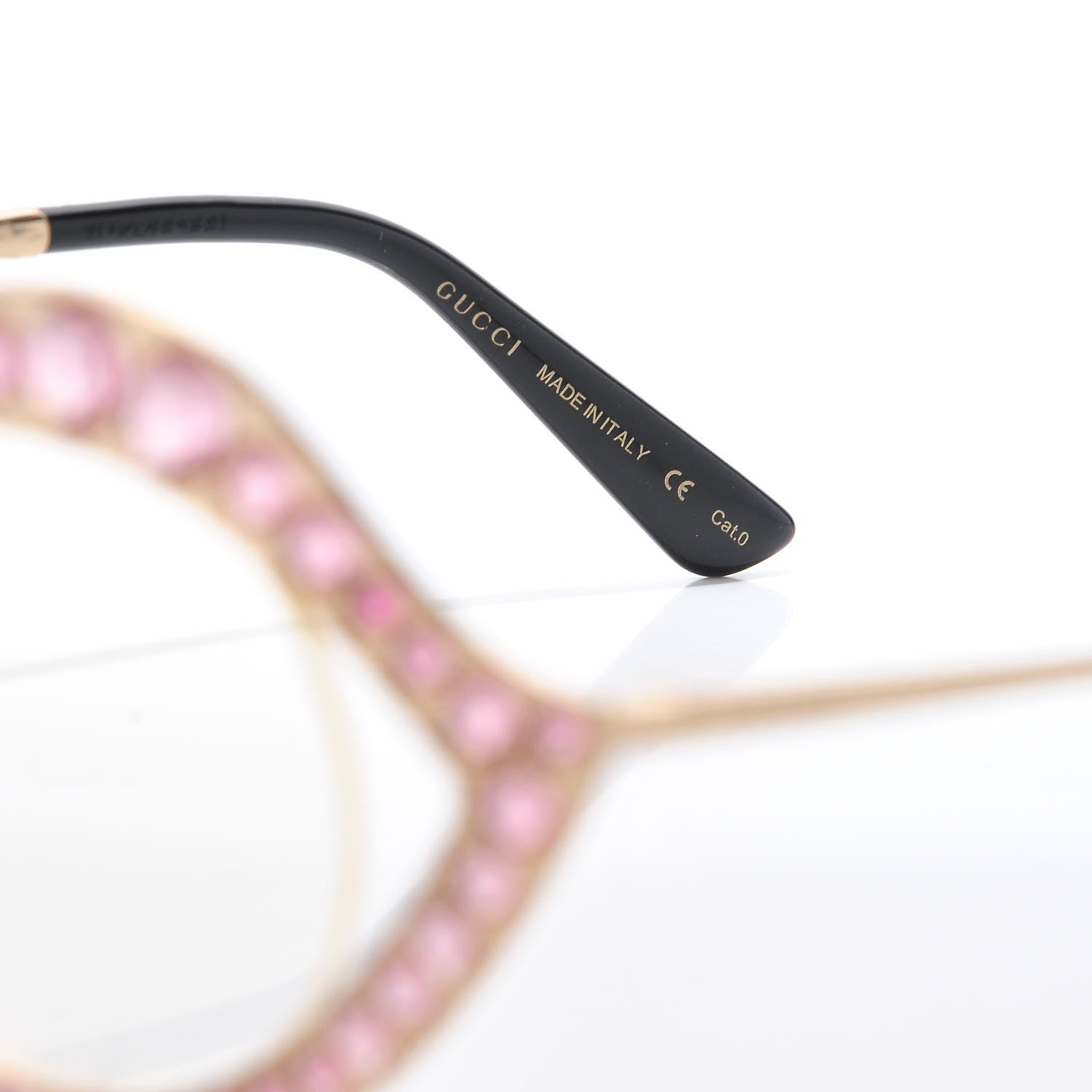 Gucci Metal Crystal Cat Eye Sunglasses GG0046S Pink 5 of 7