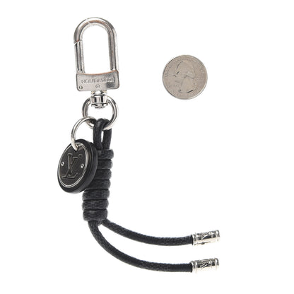 Louis Vuitton Palladium Damier Graphite Rope Bag Charm Key Holder 2 of 8