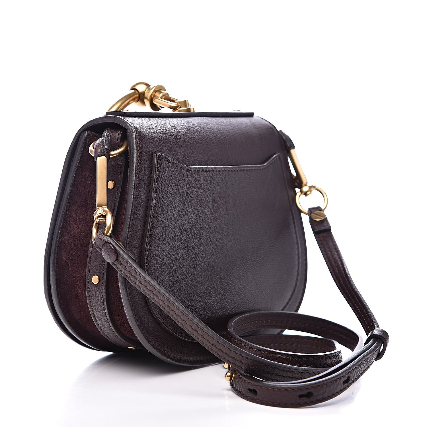 Chloe Calfskin Suede Small Nile Bracelet Bag Carbon Brown 4 of 13