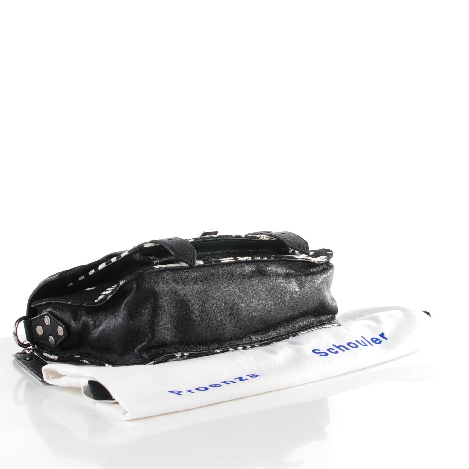 Proenza Schouler Jacquard Woodblock PS1 Tiny Satchel Black White 4 of 14