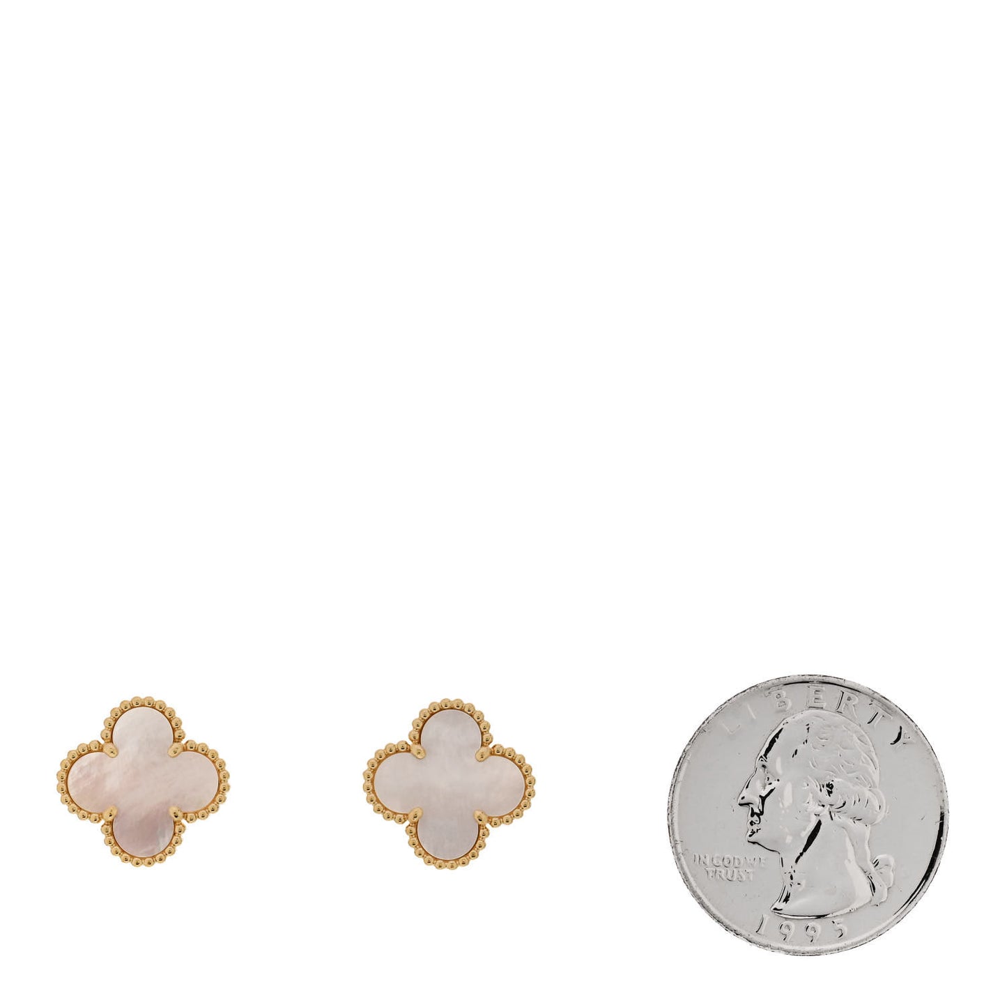 18K Yellow Gold Mother of Pearl Vintage Alhambra Earrings