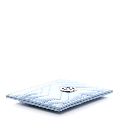 Gucci Calfskin Matelasse GG Marmont Card Holder Porcelain Light Blue 4 of 7