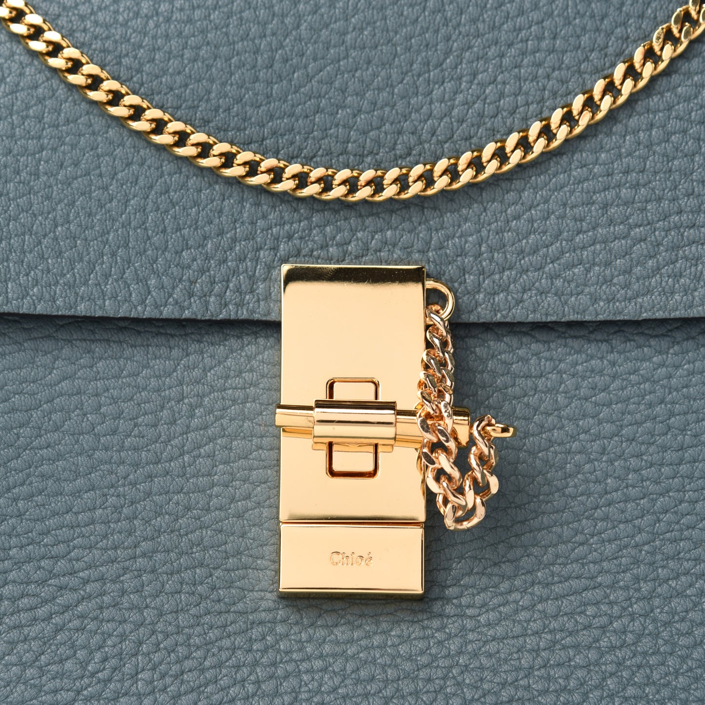 Grained Lambskin Drew Shoulder Bag Cloudy Blue