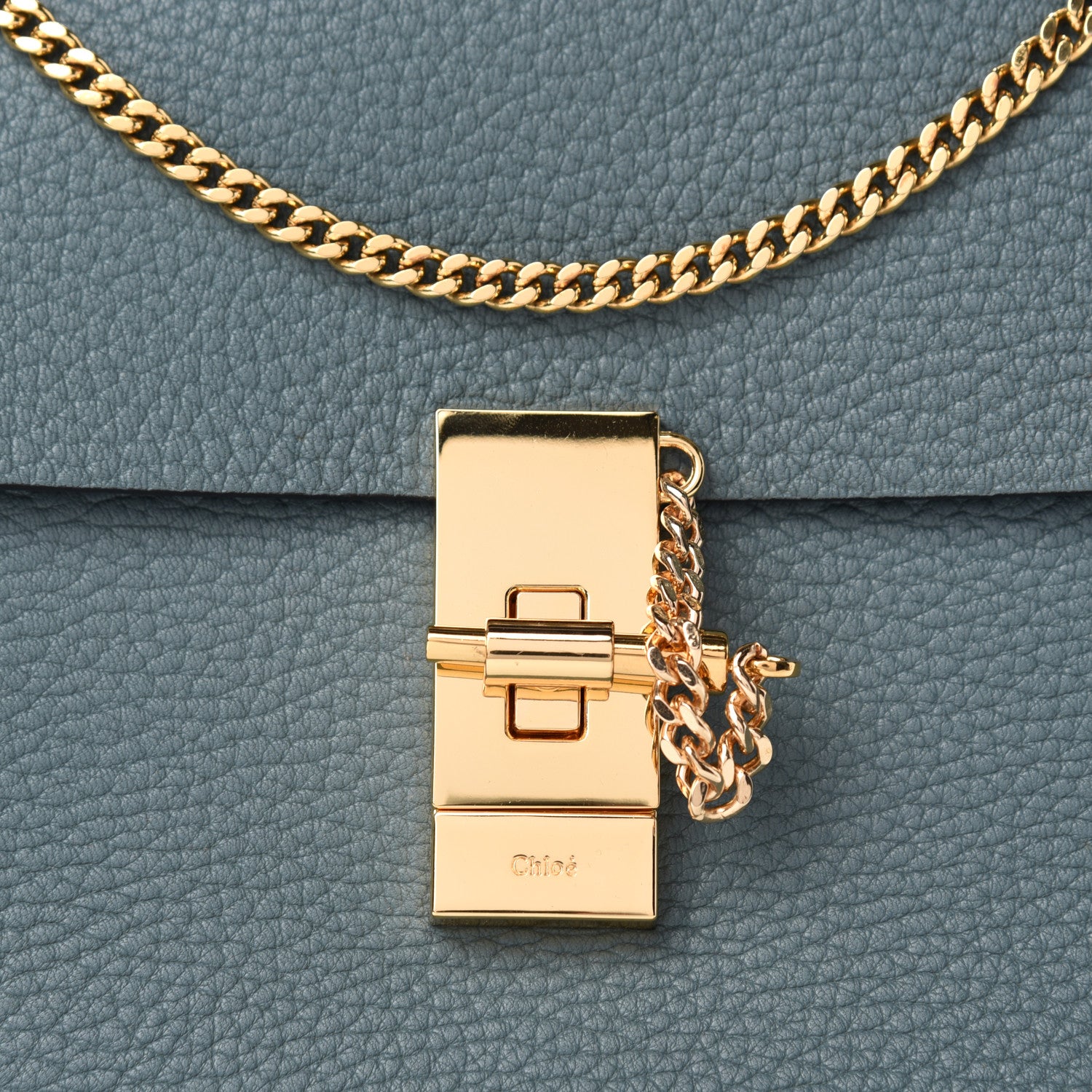 Chloe Grained Lambskin Drew Shoulder Bag Cloudy Blue 10 of 10