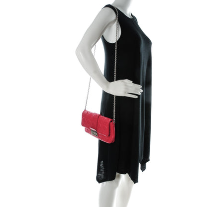 Christian Dior Lambskin Cannage New Lock Pouch Geranium 2 of 8