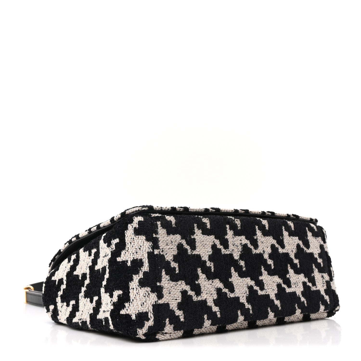 Christian Dior Technical Canvas Macro Houndstooth Medium Caro Bag Black White 4 of 10