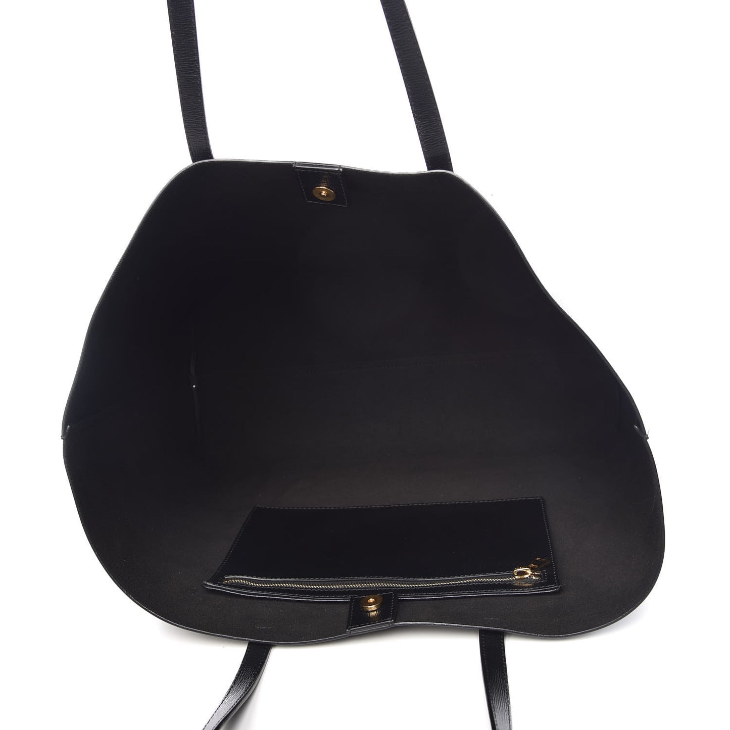 Grained Calfskin Large T Tote Black
