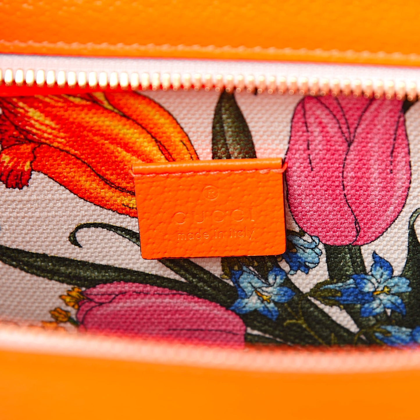 Canvas Medium Flora Tote White Multicolor Orange Fluo
