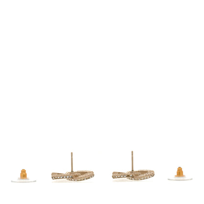 Chanel Crystal Timeless CC Earrings Light Gold 3 of 6