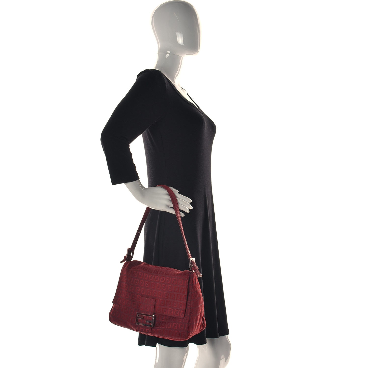 Fendi Zucchino Mama Baguette Red 2 of 14