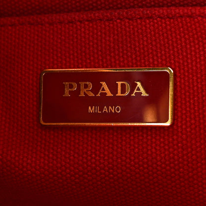 Prada Canapa Small Logo Tote Rosso 6 of 10