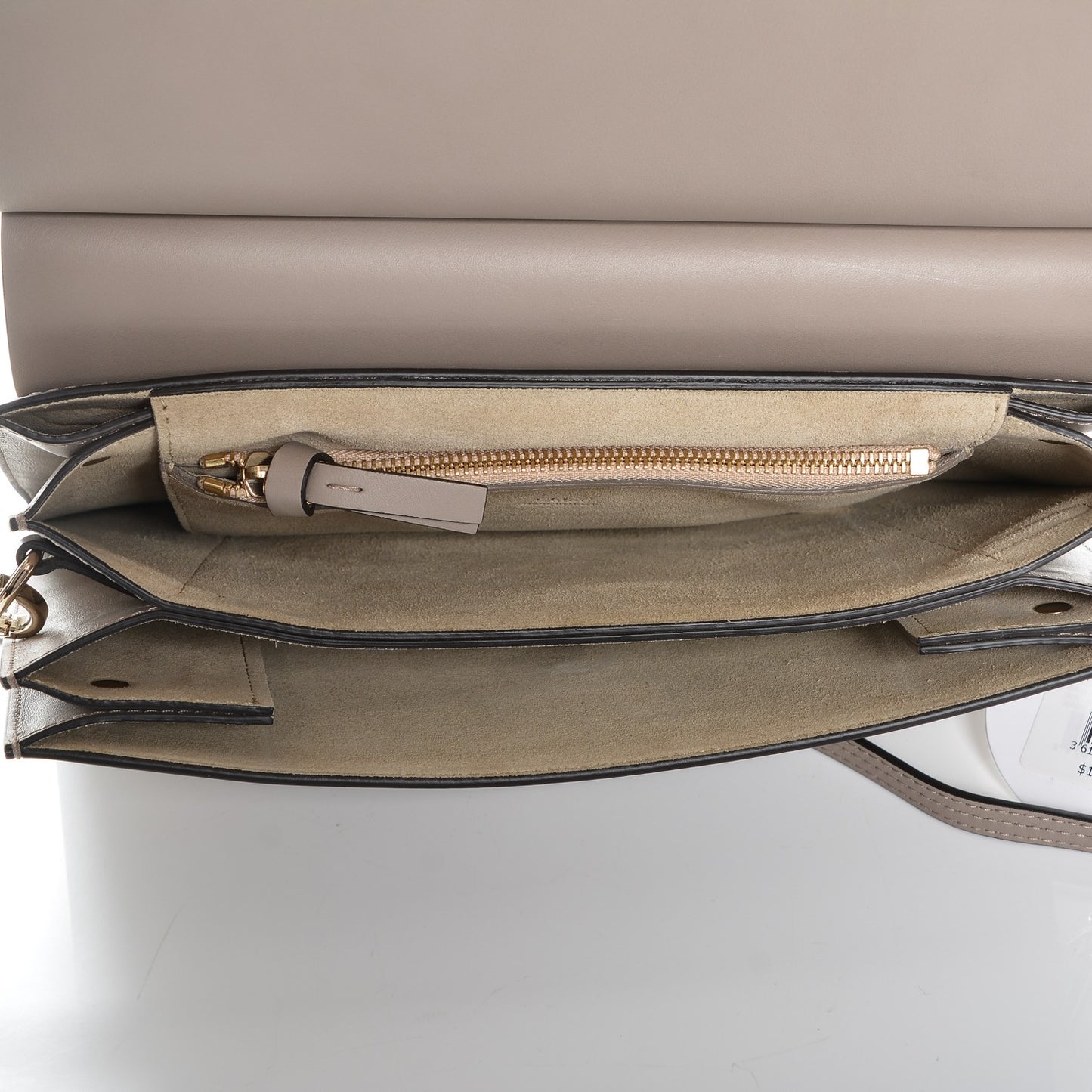 Calfskin Suede Medium Faye Shoulder Bag Motty Grey