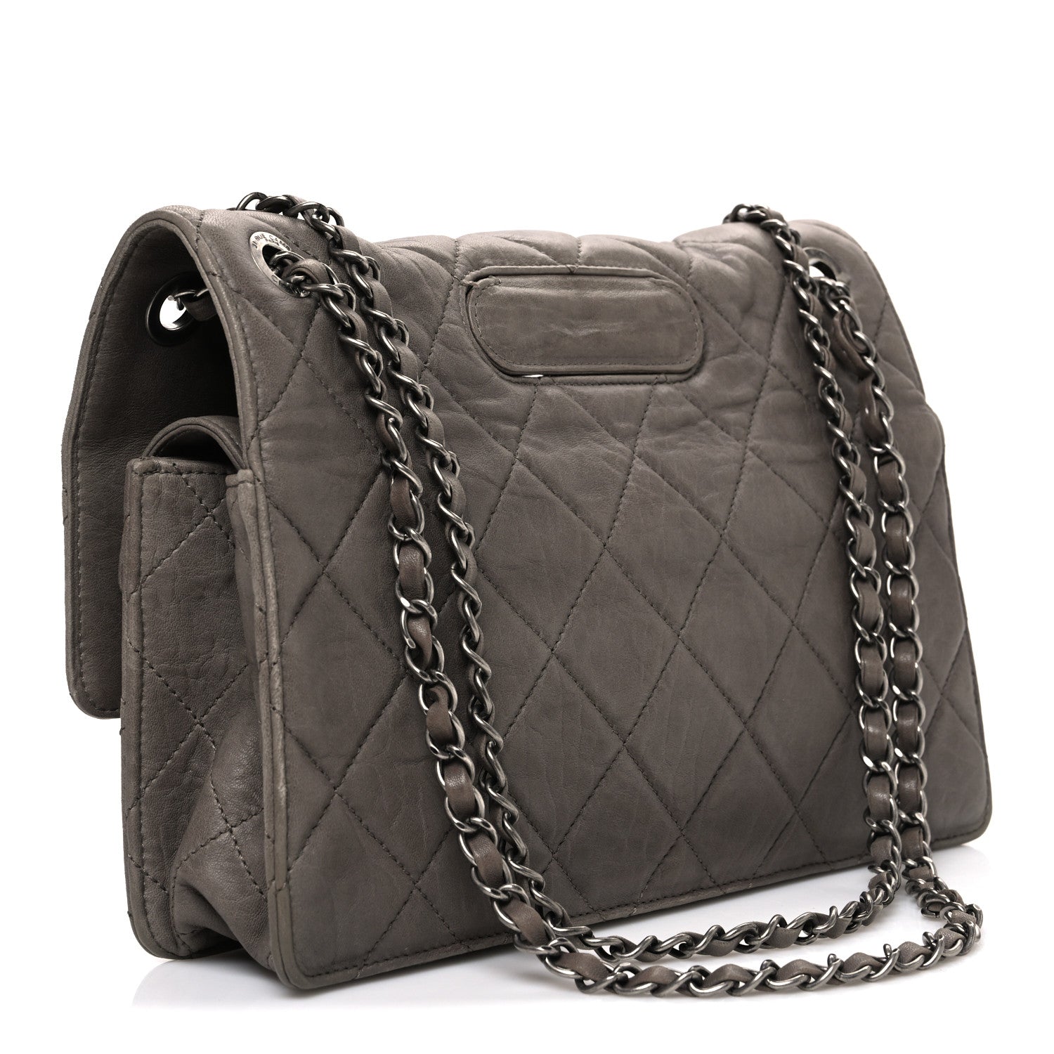 Chanel Washed Lambskin Jumbo Take Away Flap Grey 1870524
