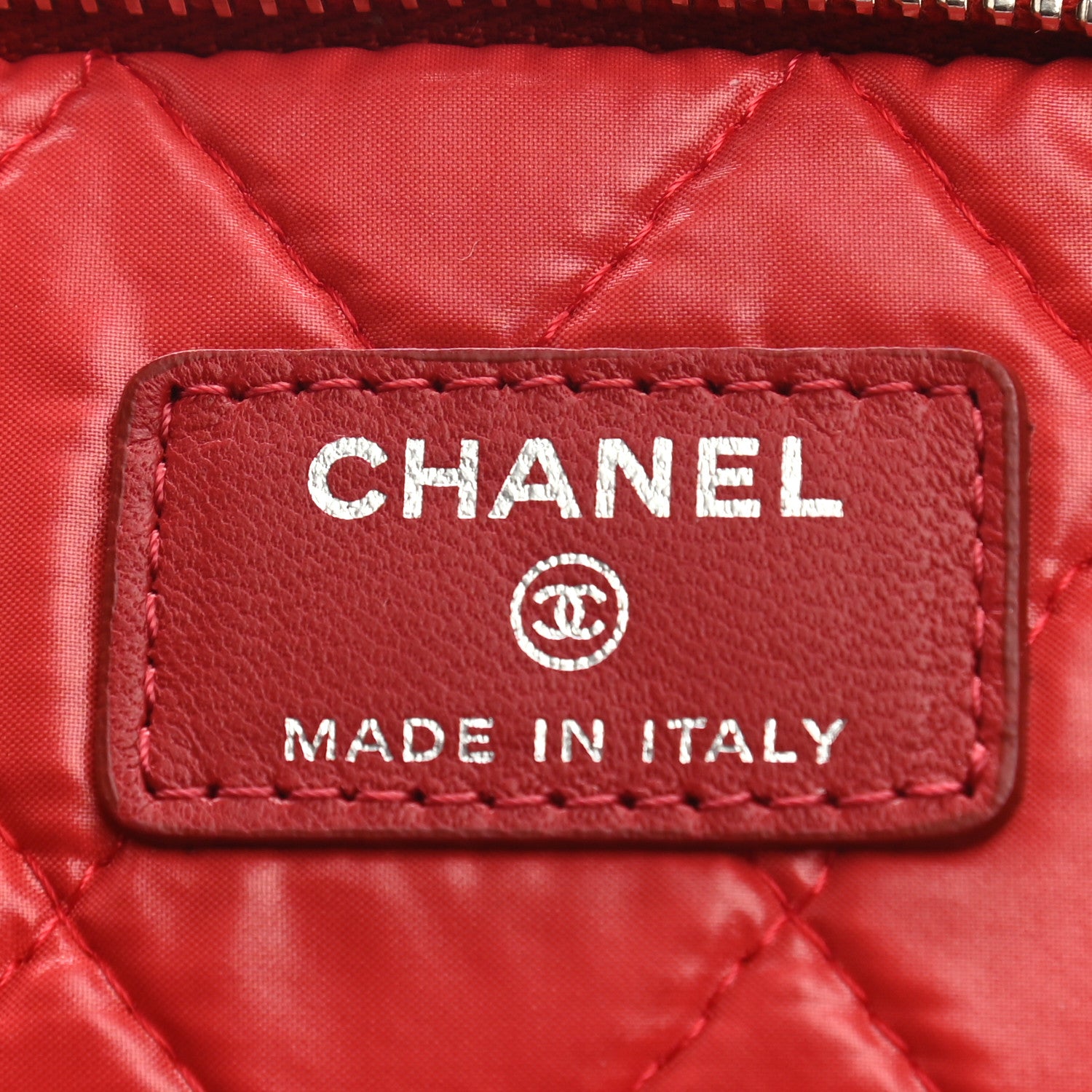 Chanel Lambskin Quilted CC Beauty Clutch Red 7 of 10