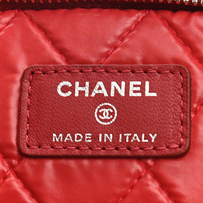 Chanel Lambskin Quilted CC Beauty Clutch Red 7 of 10
