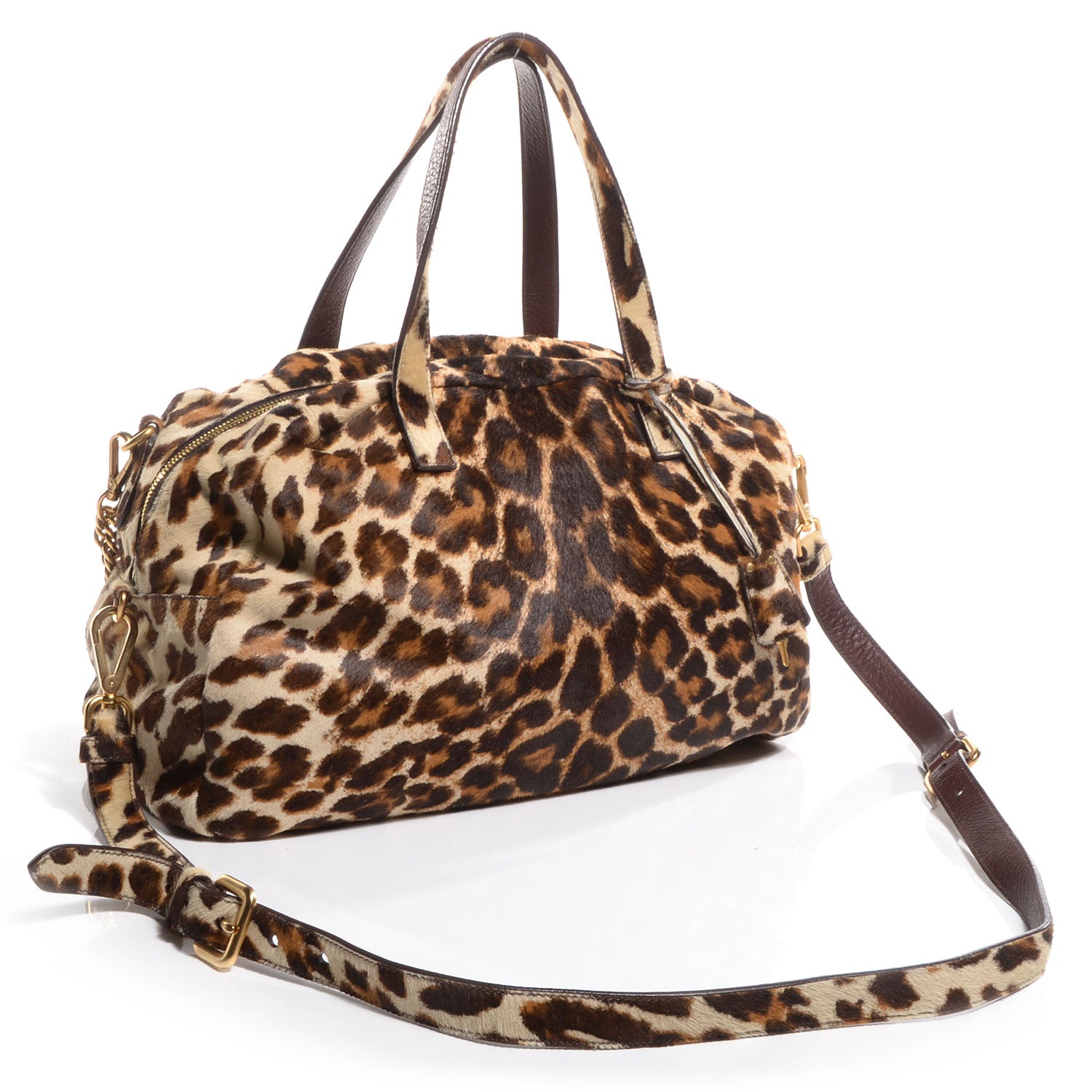 Prada Calf Hair Leopard Print Bauletto 3 of 10