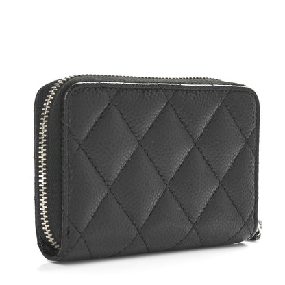 Chanel Caviar Quilted Zip Coin Purse Black 3 of 9