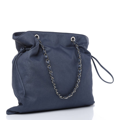 Chanel Denim Large CC Discus Tote Blue 3 of 7