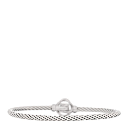 David Yurman Sterling Silver Diamond 3mm Infinity Bracelet 2 of 3