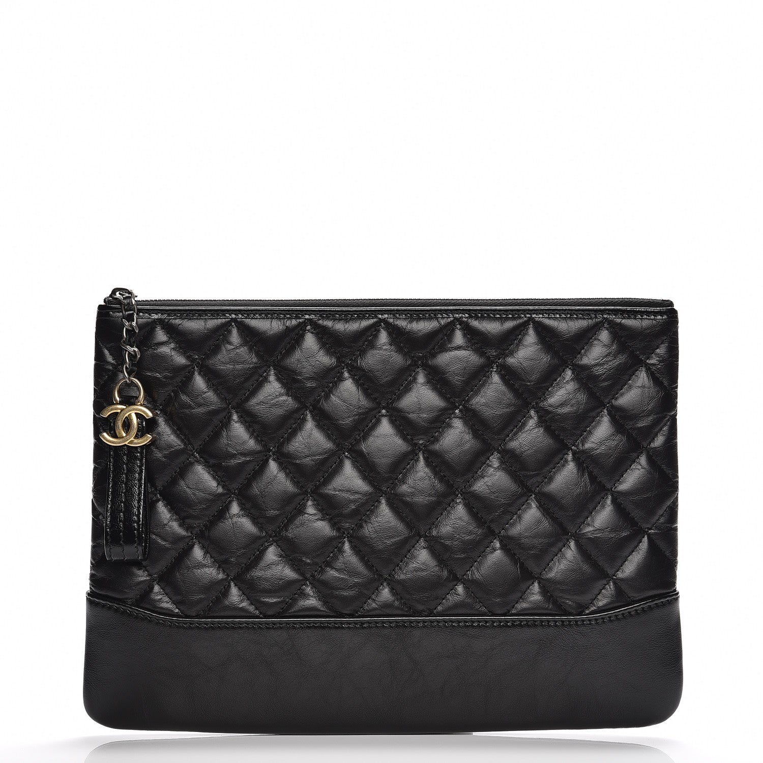 Chanel Crumpled Calfskin Quilted Medium Cosmetic Case Black 1 of 8