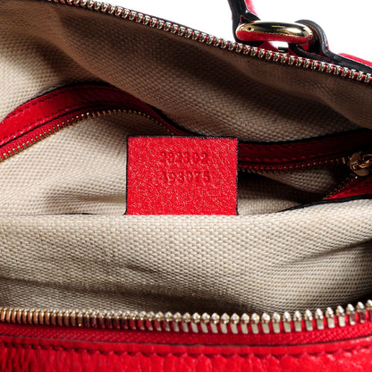 Gucci Pebbled Calfskin Medium Soho Boston Red 7 of 7