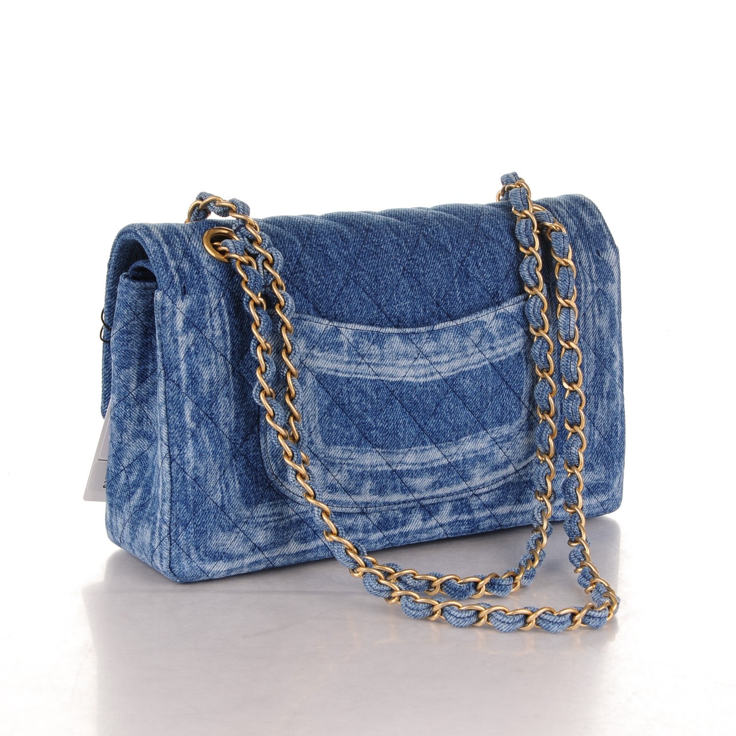 Chanel Denim Quilted Medium Double Flap Blue 3 of 7