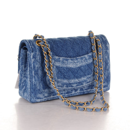 Chanel Denim Quilted Medium Double Flap Blue 3 of 7