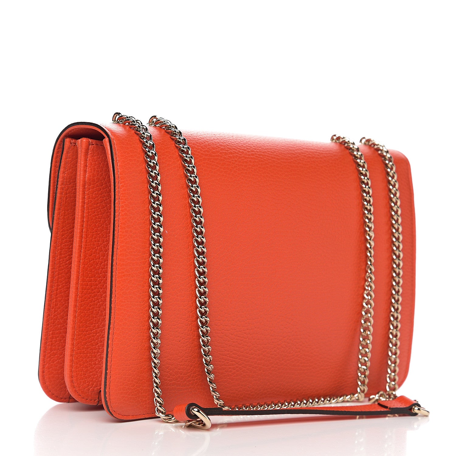 Gucci Dollar Calfskin Interlocking G Shoulder Bag Sun Orange 2 of 9