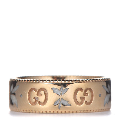 Gucci 18K Yellow Gold Enamel Wide Icon Blooms Ring 52 6 3 of 5