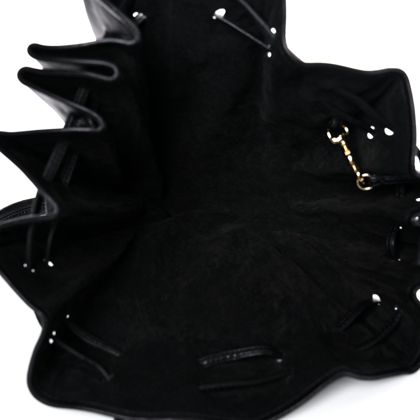 Calfskin Drawstring Bag Black