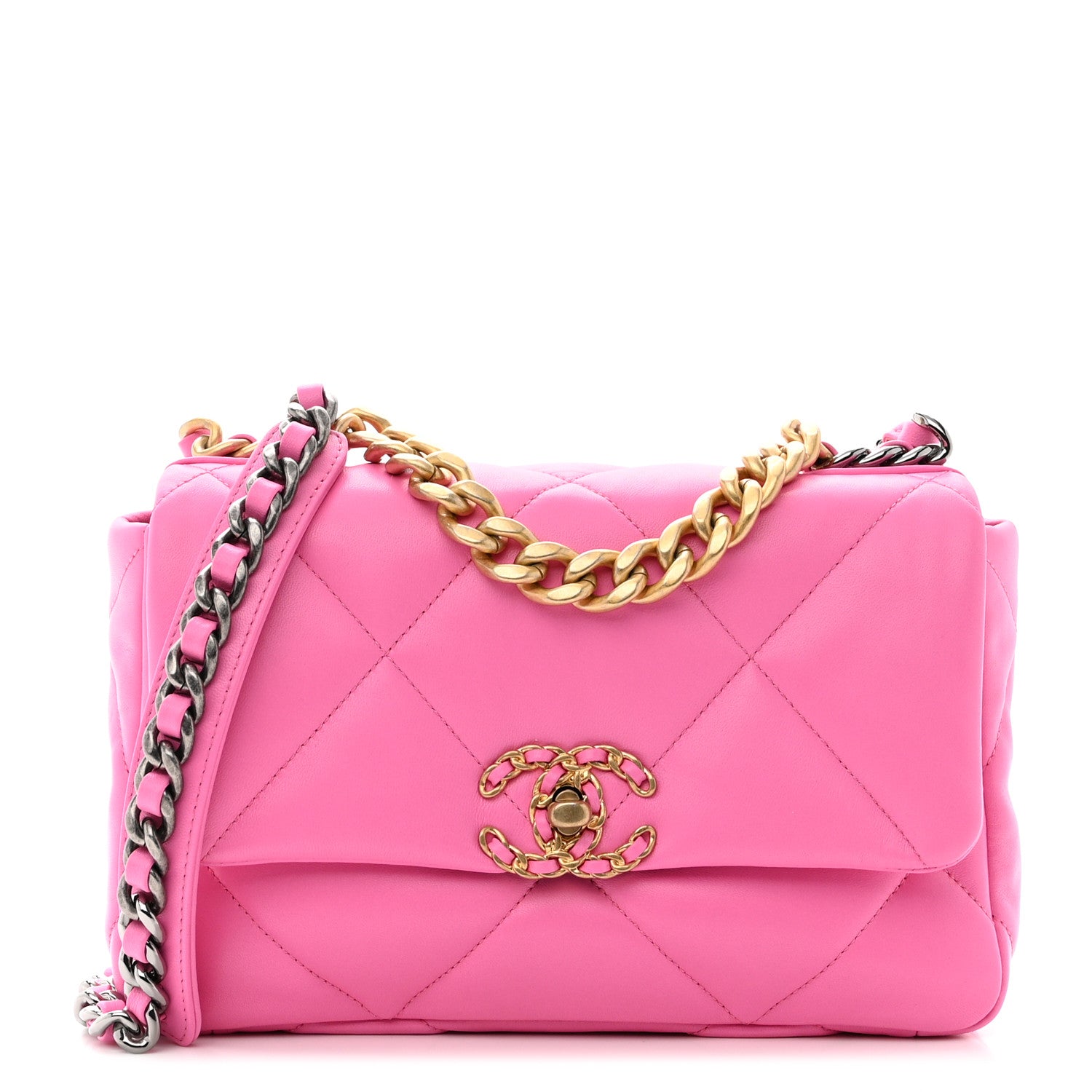 Chanel Lambskin Quilted Medium Chanel 19 Flap Pink 1 of 10