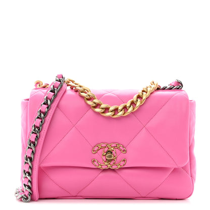 Chanel Lambskin Quilted Medium Chanel 19 Flap Pink 1 of 10