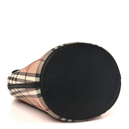 Burberry Haymarket Check Colours Small Lorne Bucket Crossbody Black 3 of 9