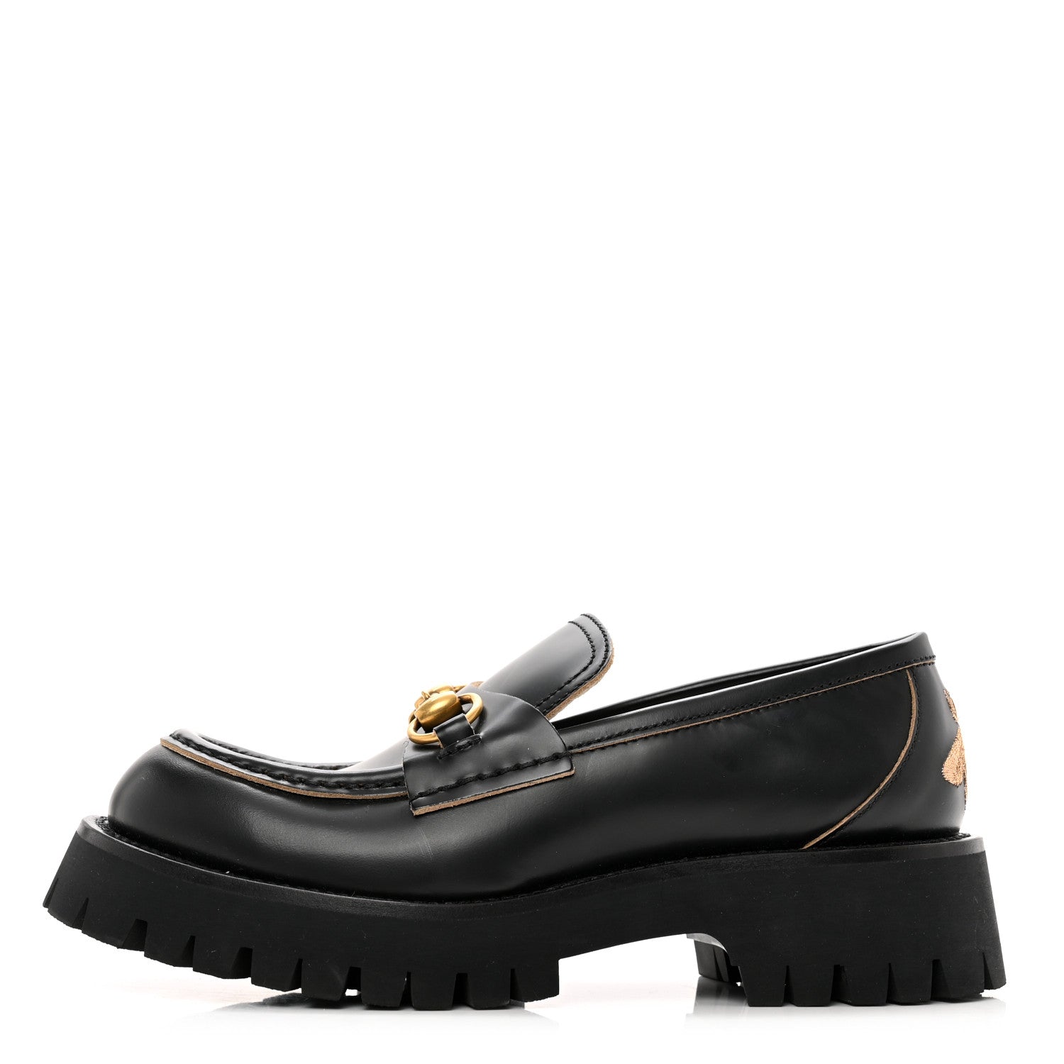 Gucci Cordovan Lux Womens Harald Horsebit 25mm Platform Loafers 37 Black 1 of 9