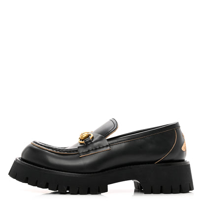 Gucci Cordovan Lux Womens Harald Horsebit 25mm Platform Loafers 37 Black 1 of 9