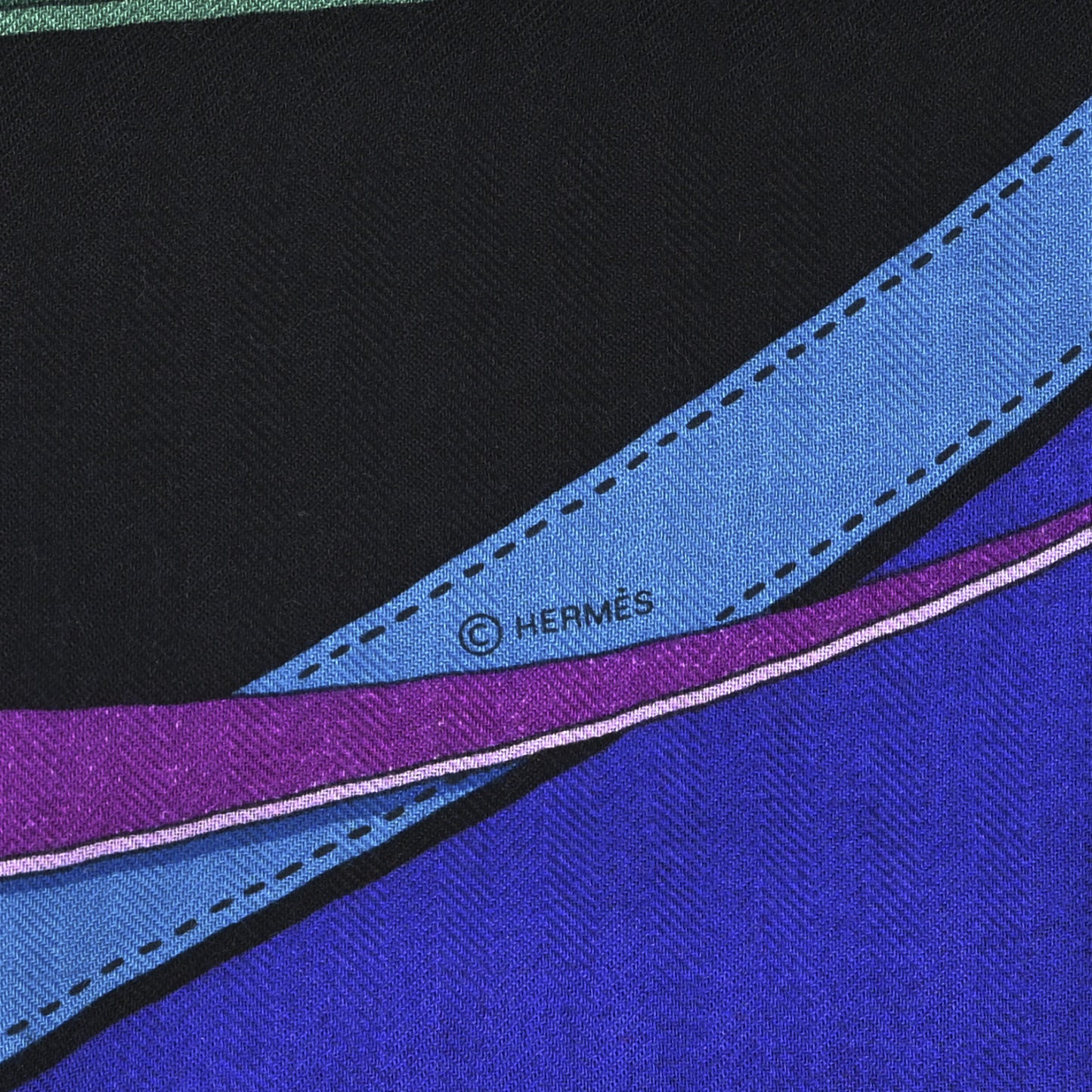 Cashmere Silk La Promenade Du Matin Shawl 140 Capucine Iris Black