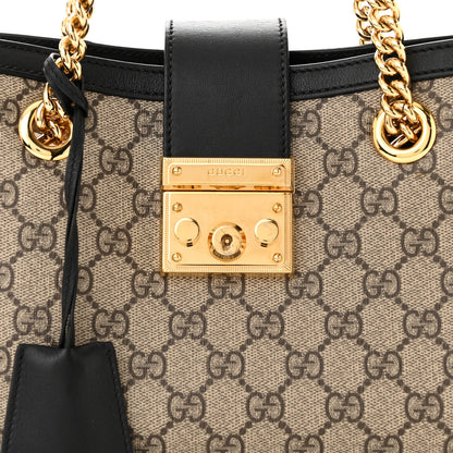 Gucci GG Supreme Monogram Small Padlock Tote Black 8 of 15