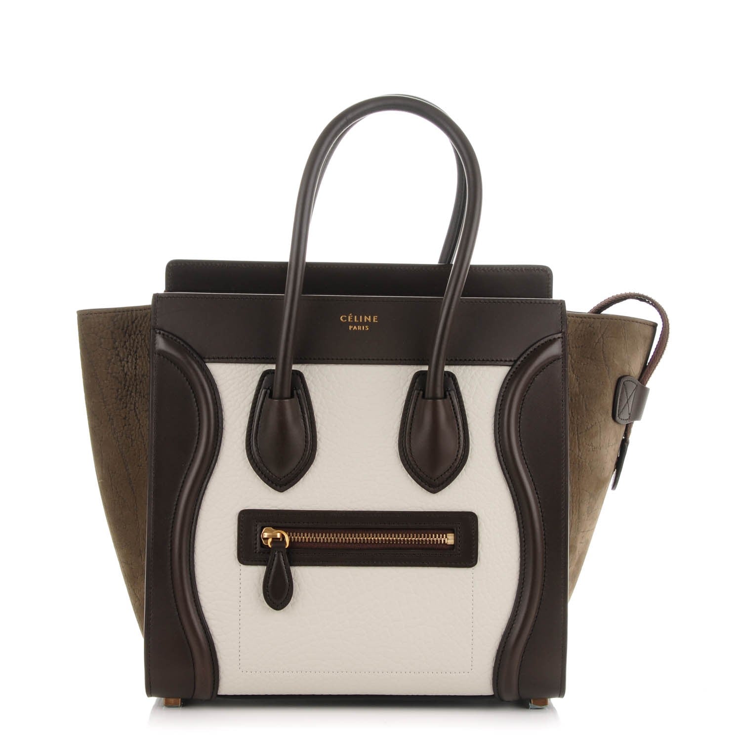 Celine Bullhide Micro Tri-Color Luggage Khaki 1 of 7