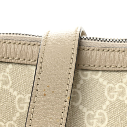 Gucci GG Supreme Monogram Textured Dollar Calfskin Web Small Ophidia Half Moon Hobo Beige Mystic White Oatmeal 11 of 11