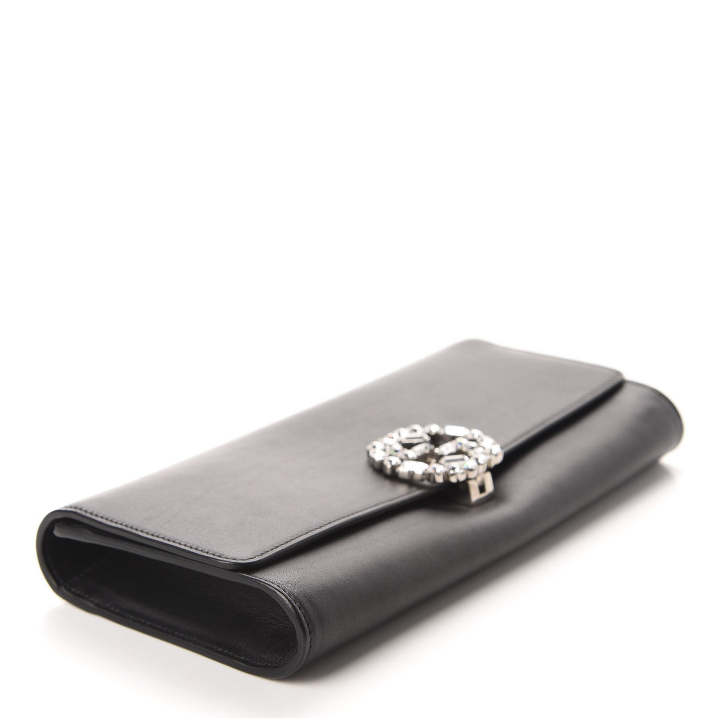 Calfskin Crystal GG Sparkling Clutch Black