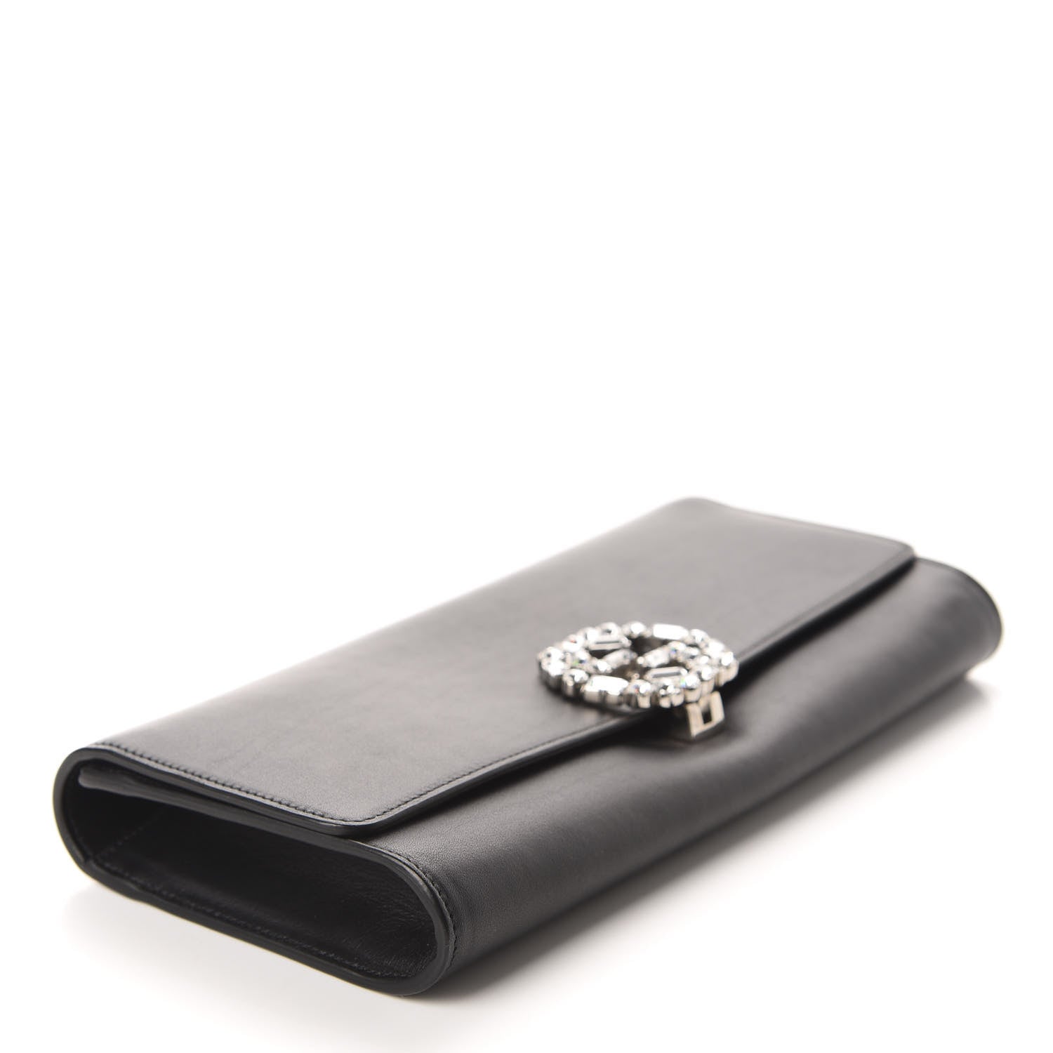 Gucci Calfskin Crystal GG Sparkling Clutch Black 4 of 10