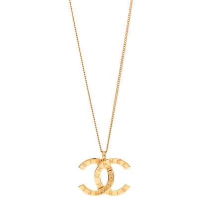 Chanel Metal CC Paris Button Necklace Gold 1 of 4